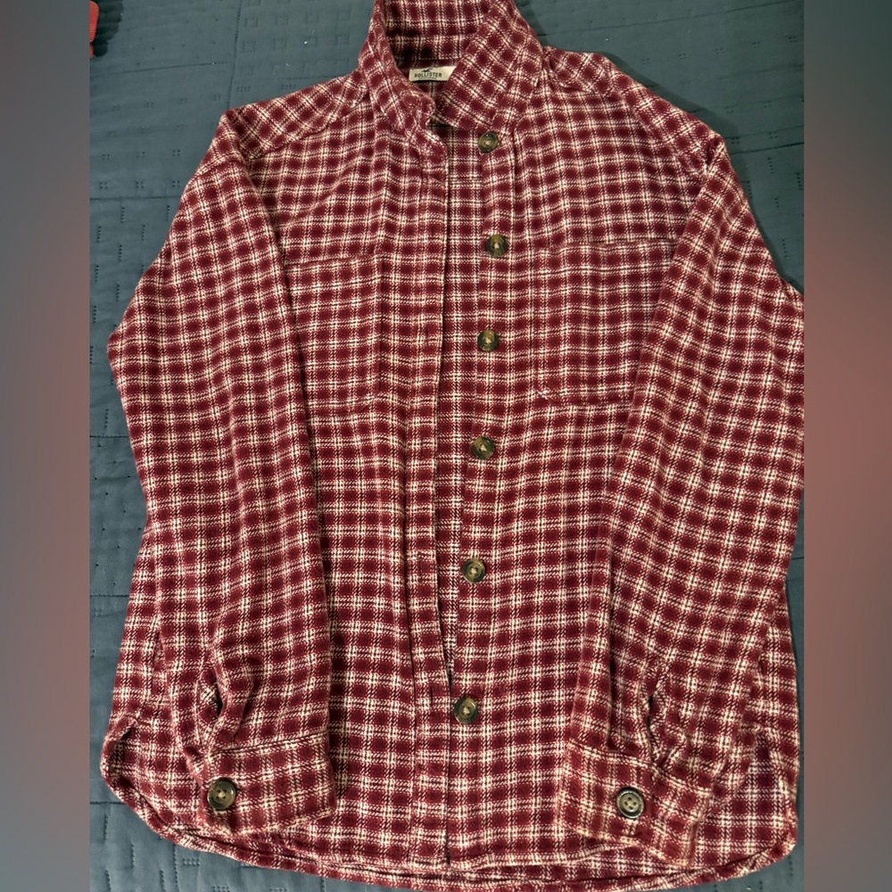 Hollister Burgundy Pattern Squared Cardigan